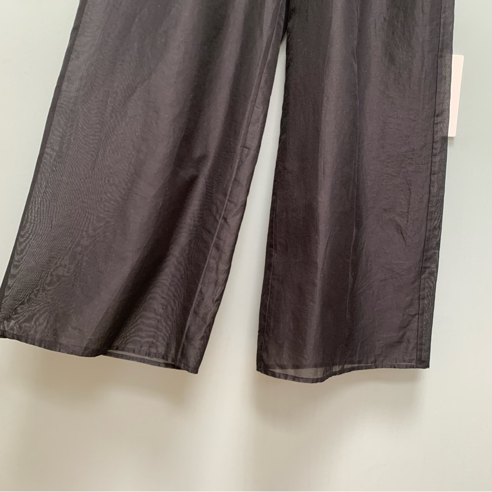 SIR. Black Cover Up Sheer Pants in Black 4 - Picture 6 of 11